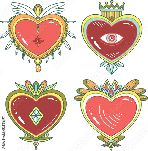 Traditional american tattoo style heart and ribbon banner vector