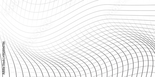 Tableau sur toile Abstract distorted wireframe wave