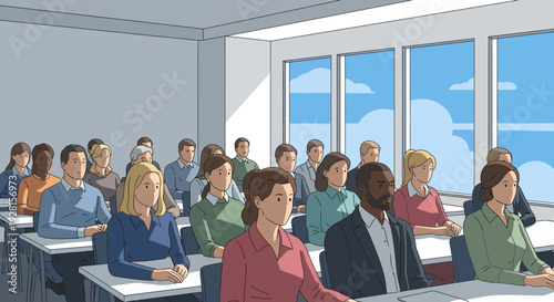 Students Sitting in Classroom Setting.