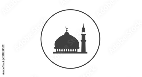 Mosque Icon Silhouette Simple Design Element.