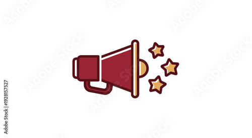 Megaphone with Stars Speaking Loudly.