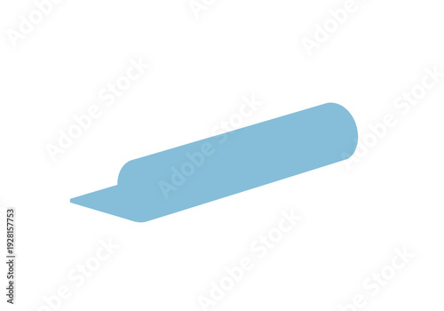 Light Blue Roll of Material Object Isolated on White Background Minimalist Design Element for Digital Composite