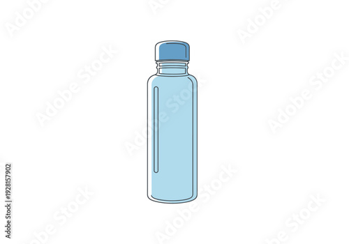 Clear Blue Plastic Container With Screw Top Lid For Refreshing Beverage Or Liquid Storage Isolated On White Background