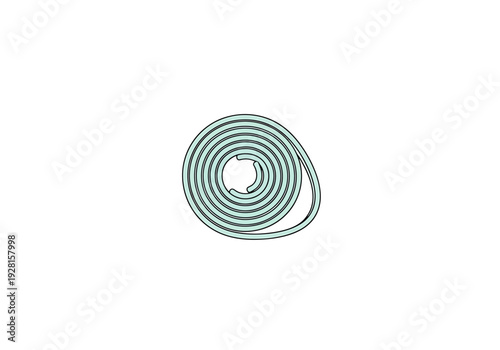 Rolled Flexible Material Abstract Pattern Isolated On White Background Showing Circular Form With Spiral Design Detailed View
