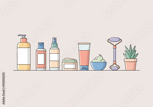 Collection Of Various Beauty And Skincare Products Lined Up On A Shelf For Skin Care Routine And Health Benefits
