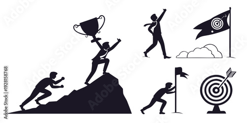 Illustration of various athletic activities and achievements Vector