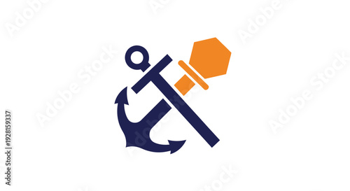 Nautical Anchor with Hardware Bolt.