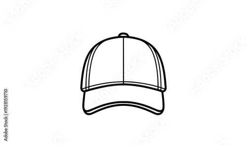 Baseball cap outline icon clean line art vector illustration