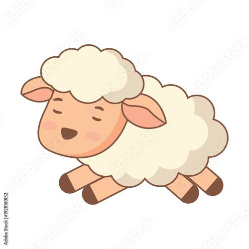 Cute Fluffy Sheep Vector Illustration for Eid al Adha