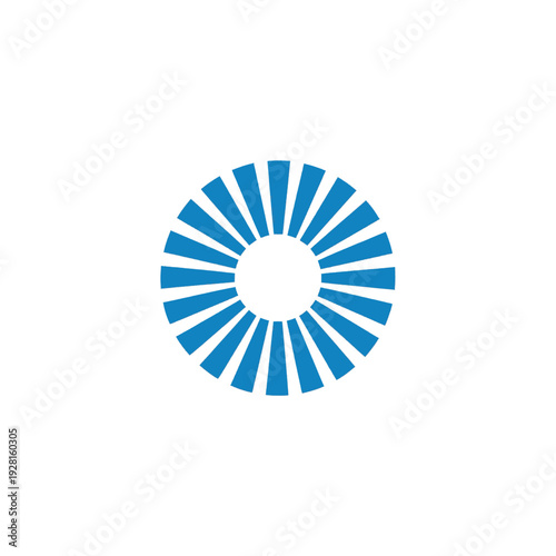 Blue Radial Pattern Graphic Design Element.