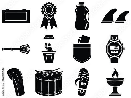 Collection of black and white achievement and sports