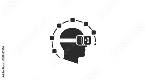 Person Wearing Virtual Reality Headset Silhouette.