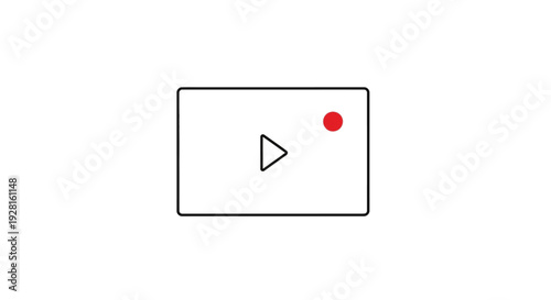 Play button icon with red dot.