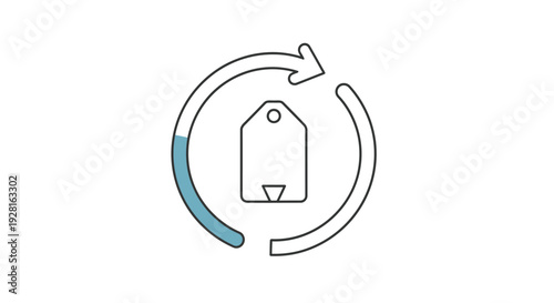 Recycling Tag Label Circular Arrow Icon.