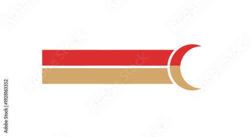 Red and gold abstract shape design.
