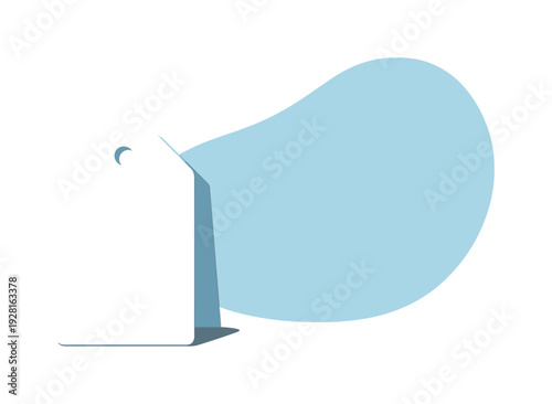 Minimalist Gift Tag. Compact blank gift tag shown in macro close-up perspective focusing on smooth edges and proportions,