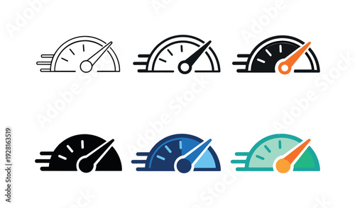 Rapid progress icon depicting a stylized meter with speed indicators and motion marks symbolizing acceleration and performance