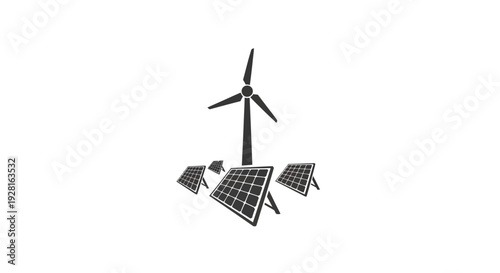 Renewable Energy Solar Panel Wind Turbine.
