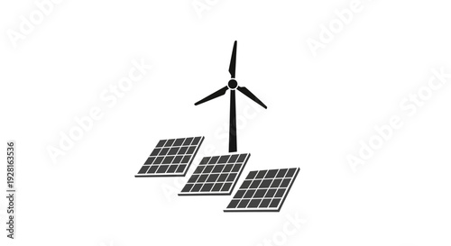 Renewable Energy Solar Panel Wind Turbine.
