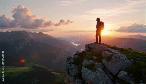 Adventure hiking in the mountains