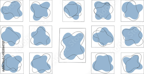 Mega collection of men's fashion vector illustrations featuring formal suits, casual streetwear, winter coats, stylish jackets, and abstract organic shapes.