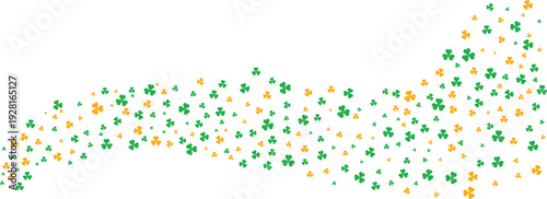 Green And Gold Shamrock Clover Wave Border St Patrick's Day Decorative Background vector