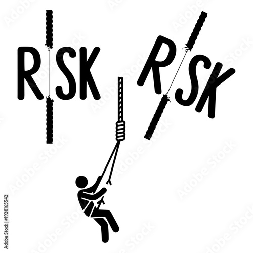 Business Risk and Challenge Concept Silhouette - Life Decision Metaphor