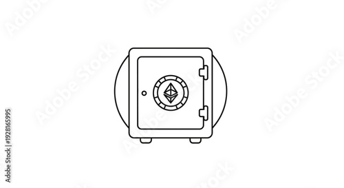 Secure metal safe with dial lock.