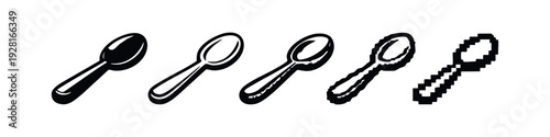 Multiple spoon icon designs for kitchen and food-related projects