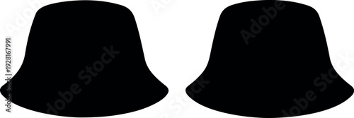 Black And White Bucket Hat Outline And Silhouette Collection For Summer Fashion And Streetwear