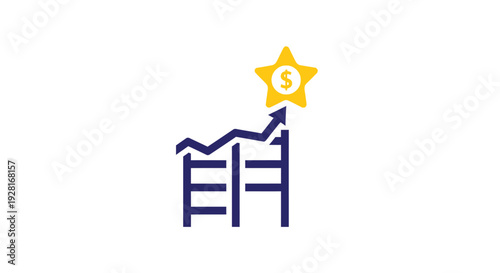 Stylized Graph with Dollar Star Symbol.