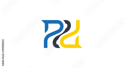 Stylized Letter P and L Logo.
