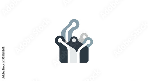 Stylized People Arms Raised Upward Together.