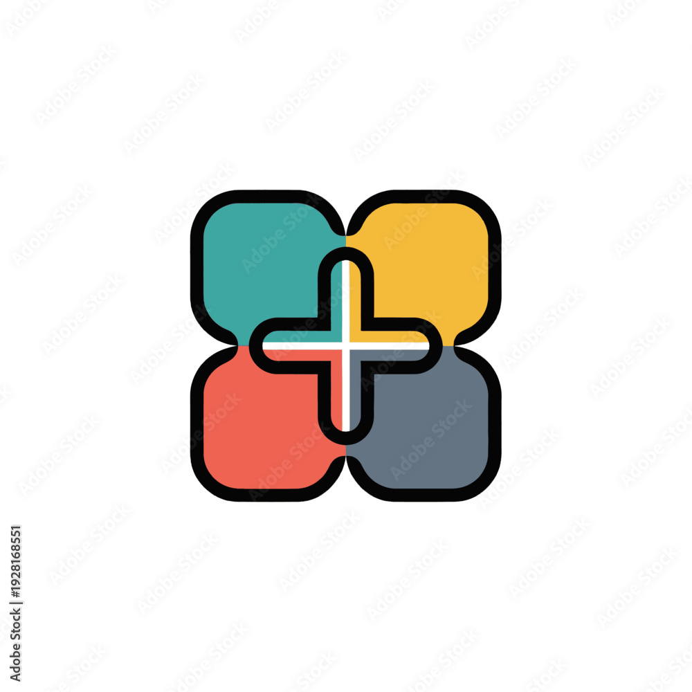 Obraz premium Colorful Plus Sign Logo Design Element.