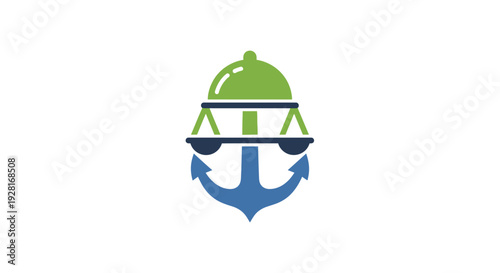 Stylized Anchor Logo Design Element.