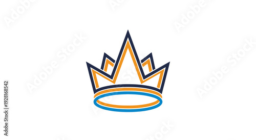 Stylized Crown Icon with Yellow and Blue.