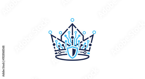 Stylized Crown Logo Design Element.