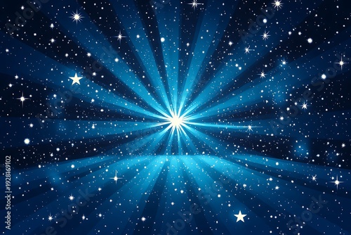 Wallpaper Mural Vast dark blue night sky filled with countless twinkling stars radiating from a powerful central starburst Torontodigital.ca