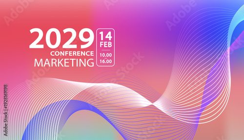 Vibrant pink and orange gradient background for marketing conferences. Professional corporate presentation background for annual meeting opening slides and webinar title banners.