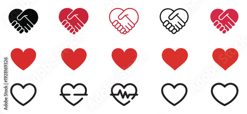 Love, Healthcare, and Cardiology  Collection. vector illustration eps 10