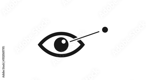 Simple Black and White Eye Illustration.