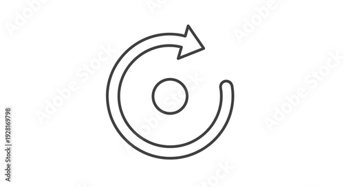 Simple Black Arrow Circular Reload Symbol.
