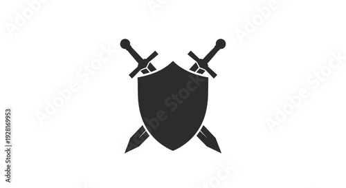 Shield with crossed swords emblem.