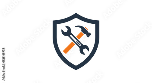 Shield with crossed wrench and hammer icon.