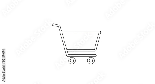 Shopping cart icon on wheels.