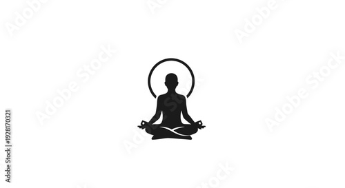 Silhouette of a meditating person sitting.