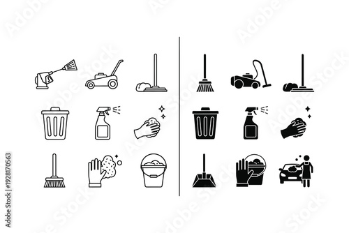 Comprehensive collection of cleaning and maintenance tools and accessories