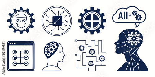 Diverse icons representing various aspects of science and technology Vector