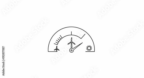 Simple Line Drawing of Airplane Control Panel.