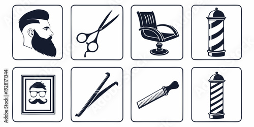 Collection of icons representing various professions and services Vector